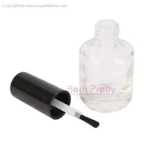 1pc Empty 15ml Transparent Bottle Brush Nail Art Polish Storage Container 4698