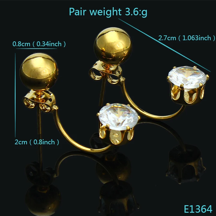 
fashion design 18k gold plated earrings tops 