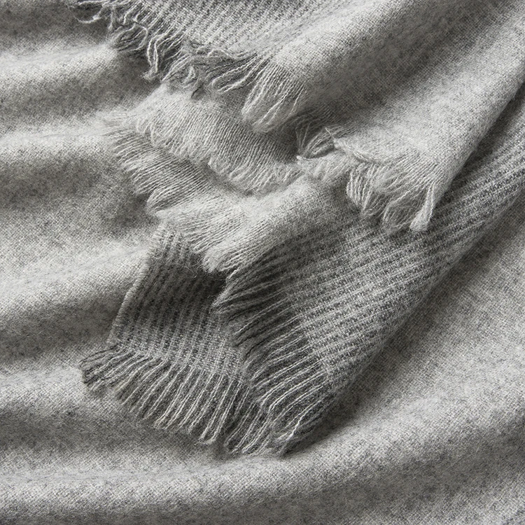 Inner Mongolia Long Shawls Unisex Winter 100% Lamb Wool Stripes Pashmina Women