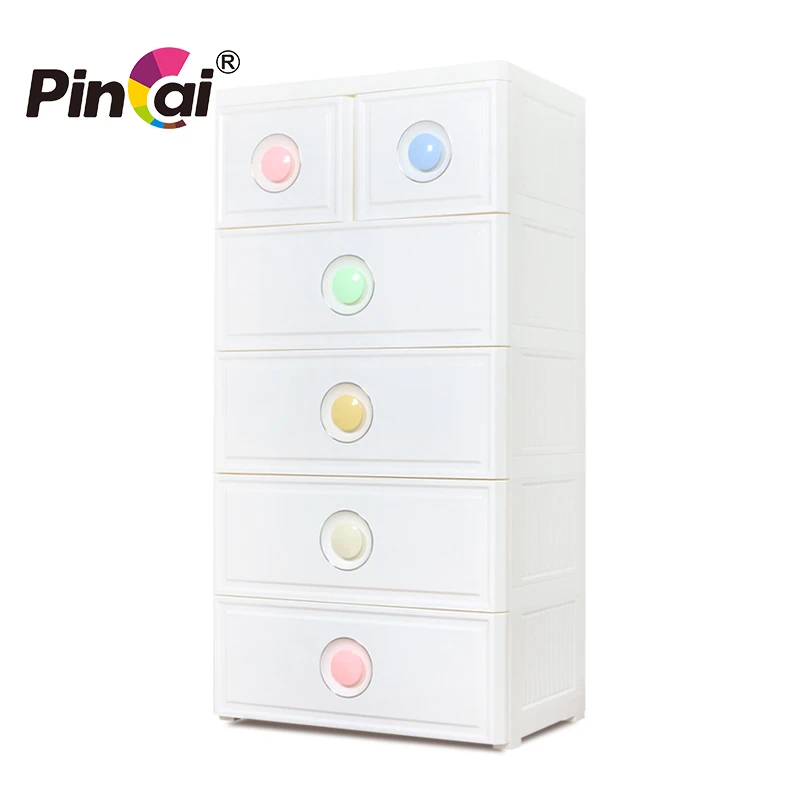 Elegant Multi-layer Storage  Cabinet Plastic Drawer with Lock& Wheels