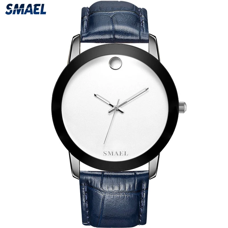 
SMAEL Big dial face SL1902 al fajr waterproof simplicity men leather watch 