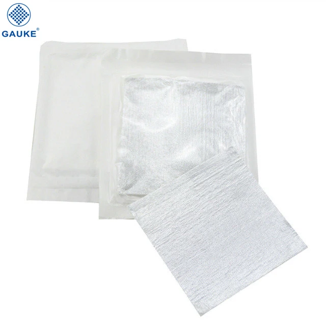 Wound compress gauze pad covered with silver or aluminum film