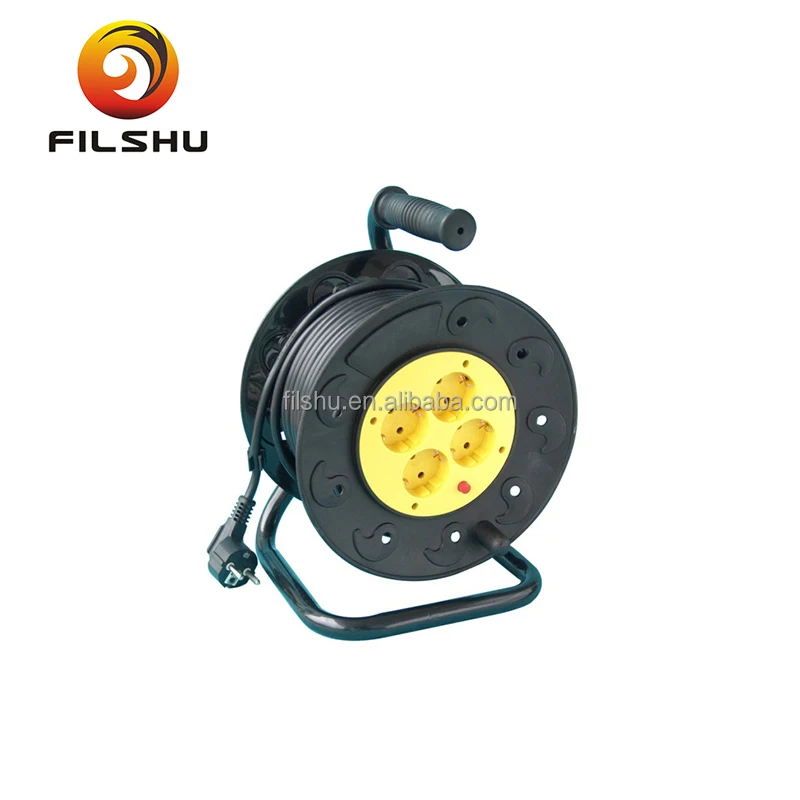 Выдвижной удлинитель катушка 4-ходовая немецкая розетка с кабелем и вилкой с выключателем питания полностью металлический корпус спиннинговая катушка