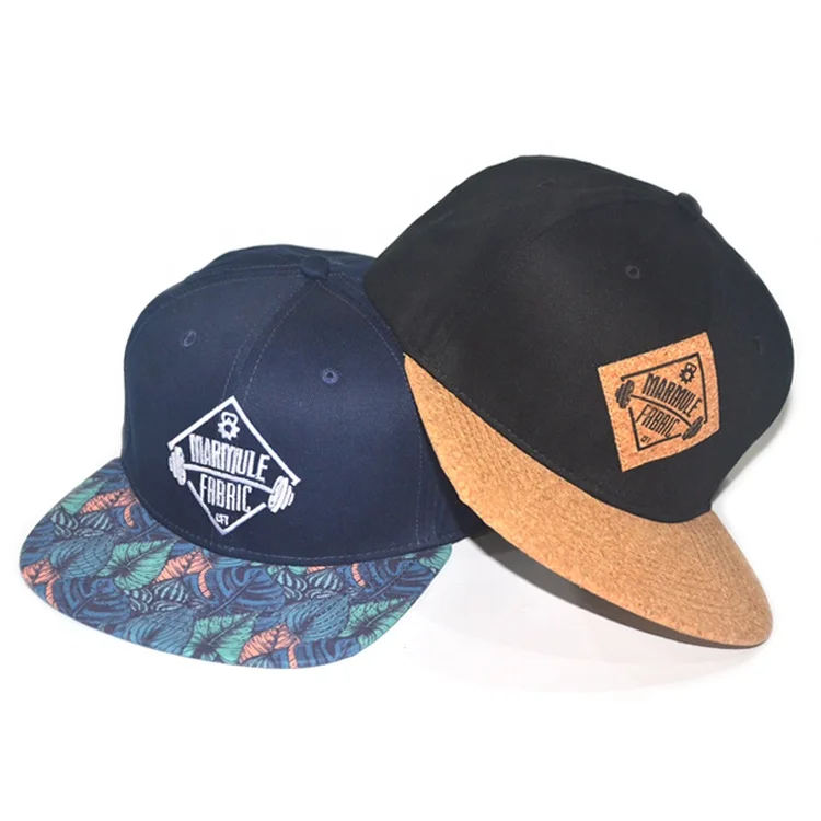 Welcome to make your design cork snapback cap flat brim cap with patch logo cork