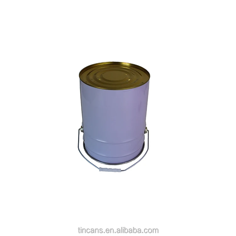 white 18 liter tin can/drum of paint with lid and handle