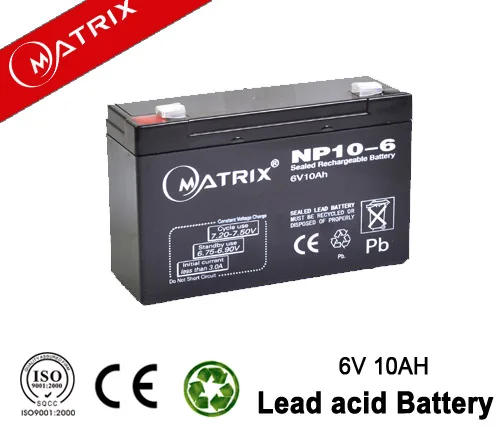 
Matrix mf sealed lead acid battery 6v 10ah 20hr rechargeable fan battery 6v 