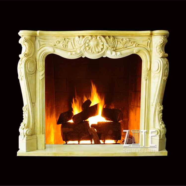 Home Decorative Popular rustic marble fireplace mantels