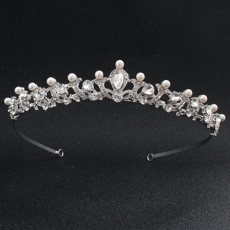 
2018 new arrival sample wedding crown pearl bridal tiaras crown bridal hair accessories 