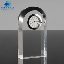 hot selling desk clock wedding favors crystal gifts anniversary souvenirs with custom logo