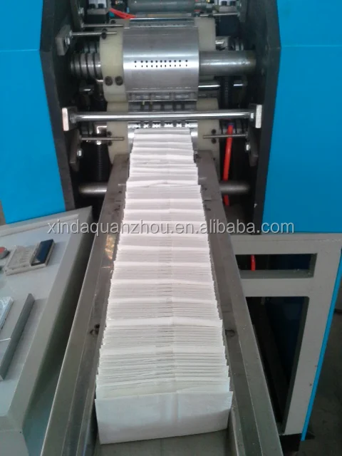 Automatic handkerchief tissue paper folding machine