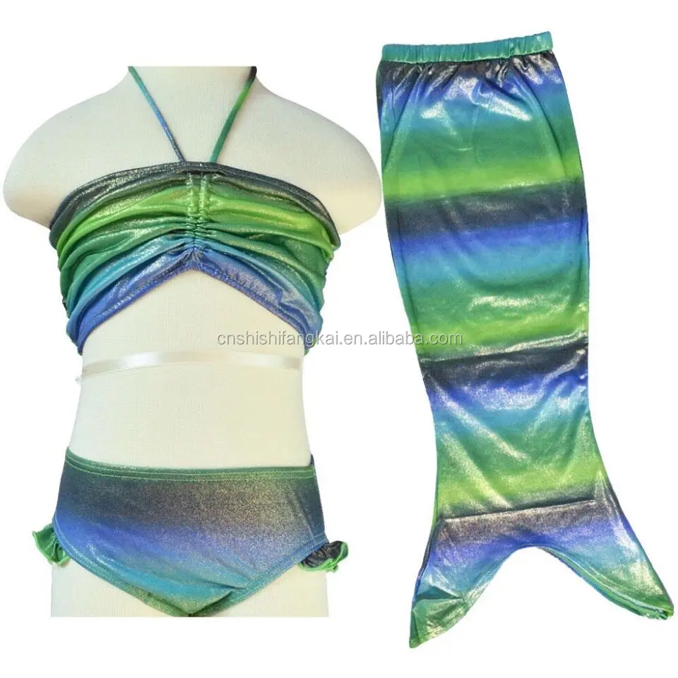 Kids children young girl baby 3 pcs mermaid sea maid bathing suit swim suit swim wear beach wear party wear bikini pool wear