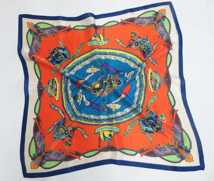 Fashionable wholesale real silk scarves 90 x90 square satin scarves