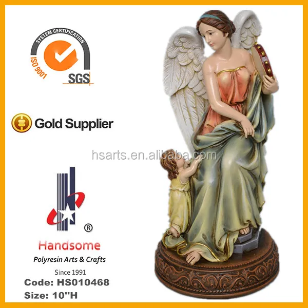 Promotional Personality resin guardian angel with feather small fairy figurines angel statue