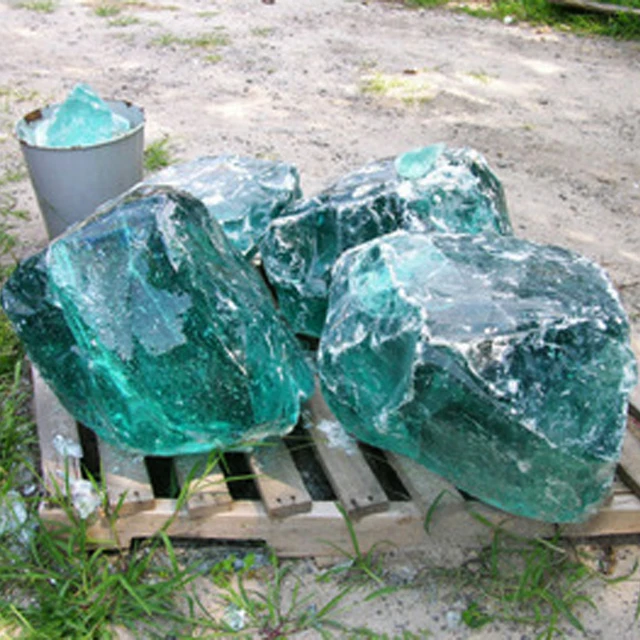 wholesale blue Glass Rocks For Garden Landscaping
