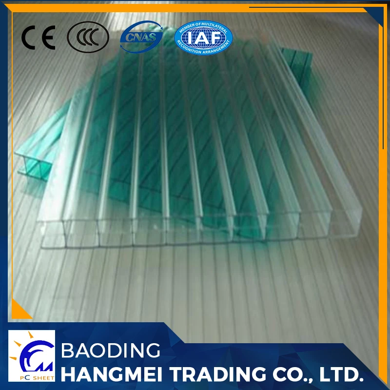 Mytext 100% девственных сырья 1 дюймов пластиковые тройной стеной поликарбонатный лист