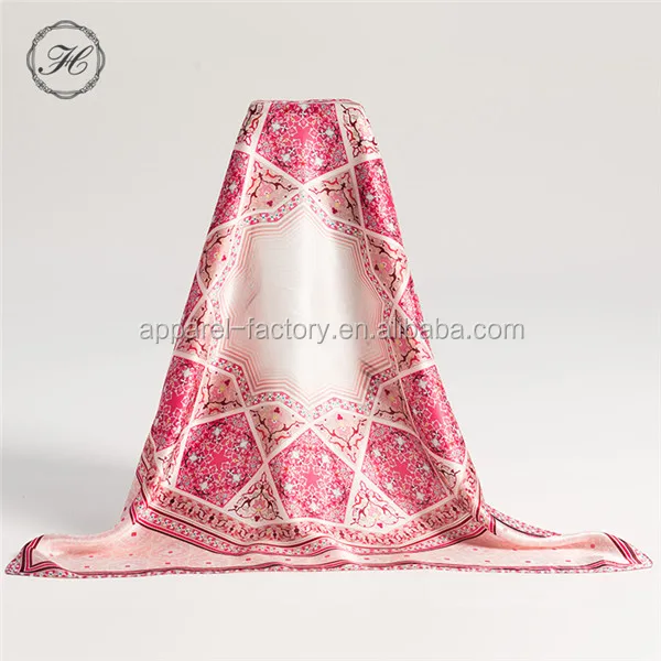 Designer Custom Printed 100% Pure Natural Digital Print Silk Twill Designer Square 100% Silk Scarf