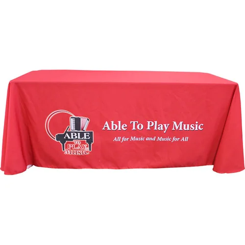 Trade Show Table Runner Skirt Throw Promotional Printed Draped Cover Cloth Shop Fabric Custom Polyester Close Back Openback 6ft