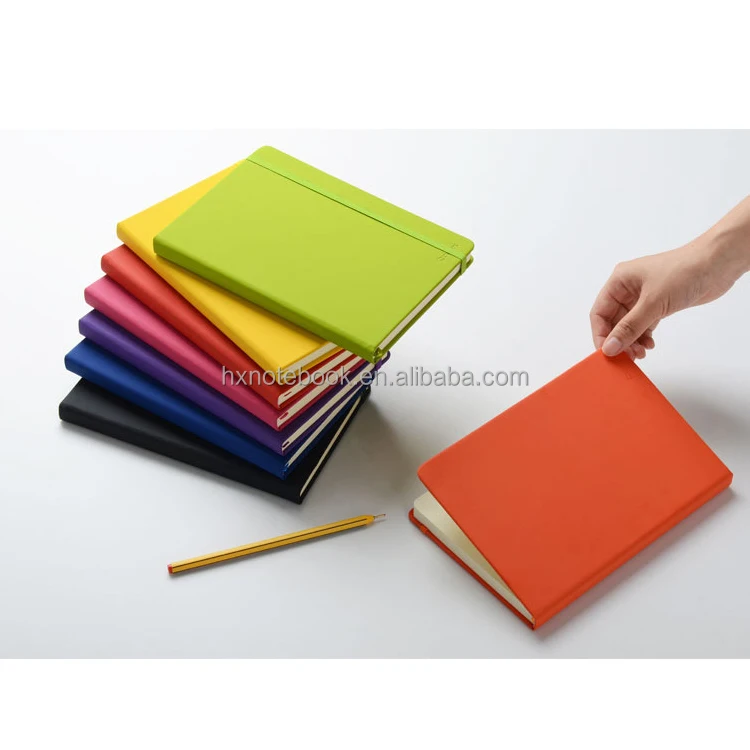 Wholesale pu leather hardcover office notebook planner a5a4a6 journals Agenda Diary Custom logo Notepad with pen elastic band