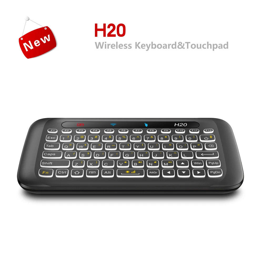 Acemax H20 mini keyboard and touchpad remote IR learning function Power button and backlit