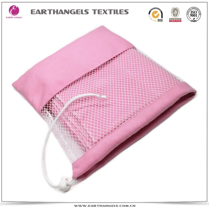 Абсорбирующее и быстросохнущее замшевое дорожное пляжное полотенце из микрофибры с сетчатой сумкой