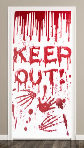 Help us ghost halloween decoration bloody door cover for decoration