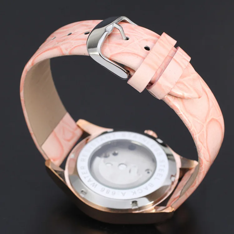 New luxury three eyes drilling mechanical watches skeleton mechanical belt watch