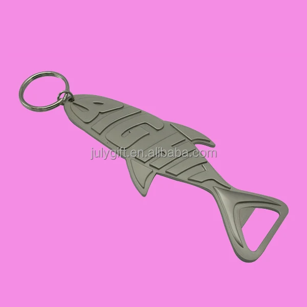 
custom fish shape bottle opener keychain 