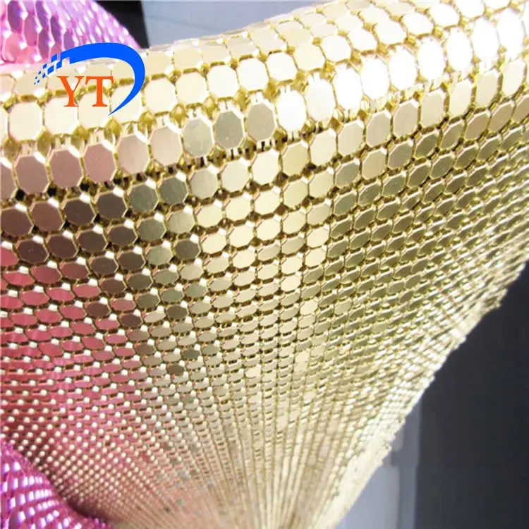 Unique style Gold Color Metallic Sequin Fabric