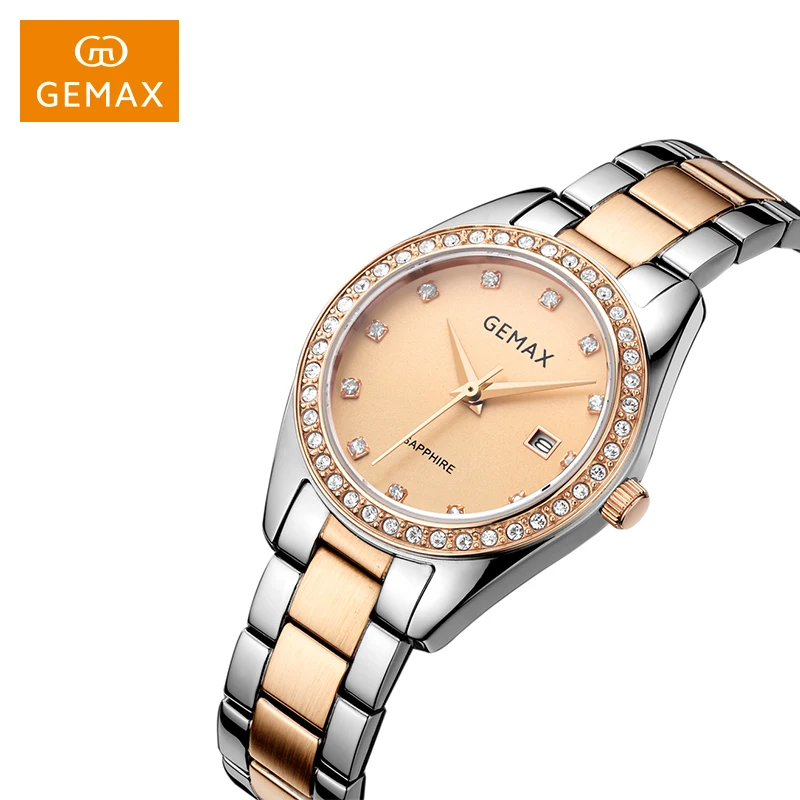 Top quality wholesale OEM ODM women classic business watch stainless steel auto date lady wristwatches
