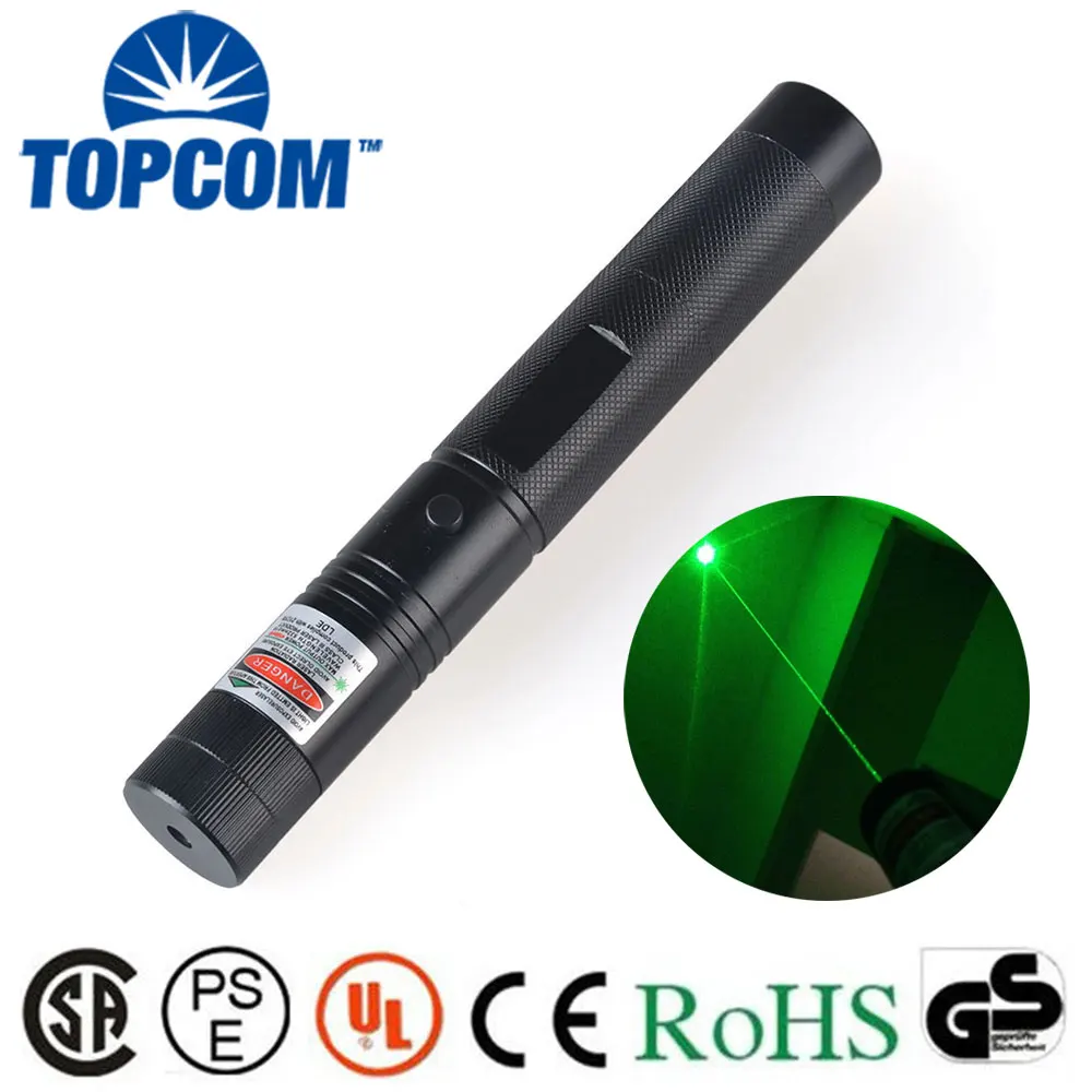 handheld 532nm 50mw burning focusable green laser point with key for sale