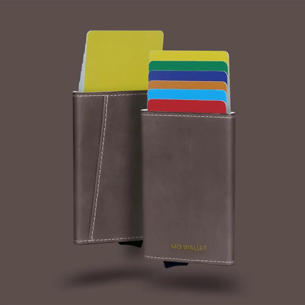 
Factory Stock Patent Custom Metal Leather Automatic Aluminum Card Wallet 