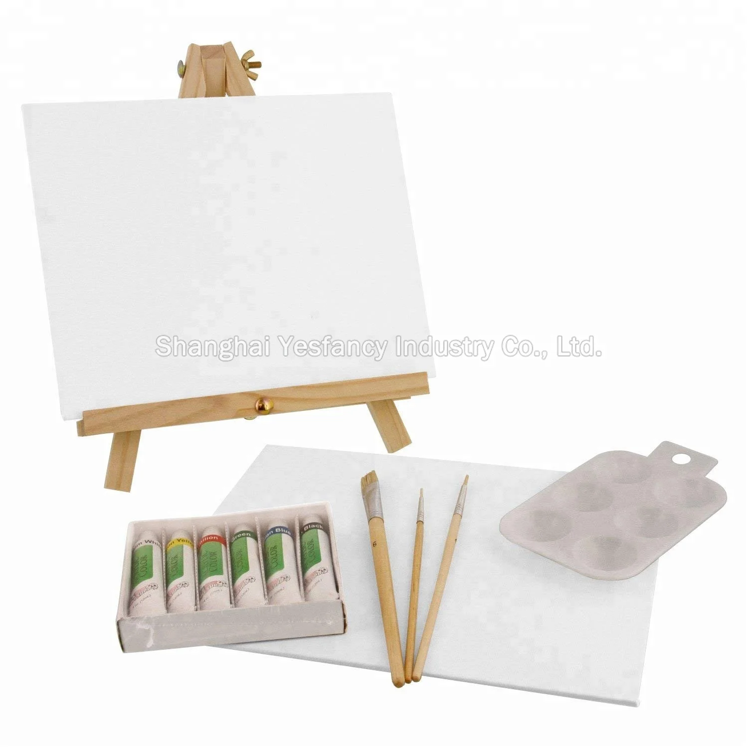 
China wholesale blank canvas for painting customize different sizes canvas panel mini easel painting set 