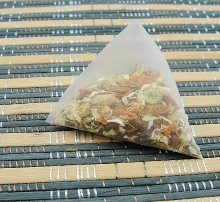 Customized biodegradable nylon mesh drawstring empty tea bags for loose tea