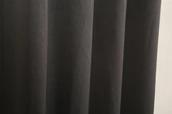 100% polyester material dyed yarn black solid fabric blackout window curtain