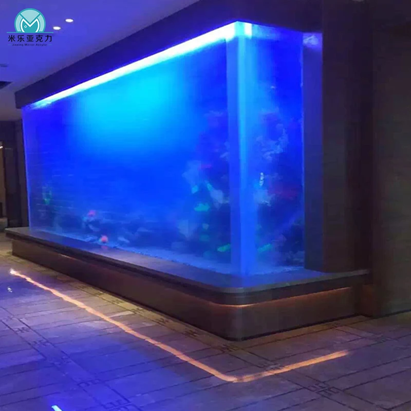 Custom design wall mounted artificial accessories aquarium fish tank large