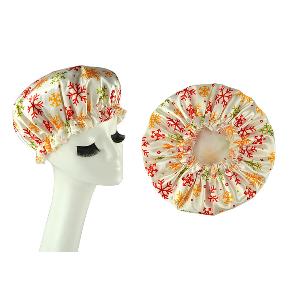 Christmas gift promotion gift waterproof EVA durable women satin shower cap