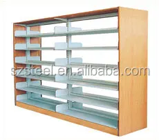 Guangzhou Factory Library Furniture Metal Book Shelf MDF, Wooden Book Shelf in Bookcase