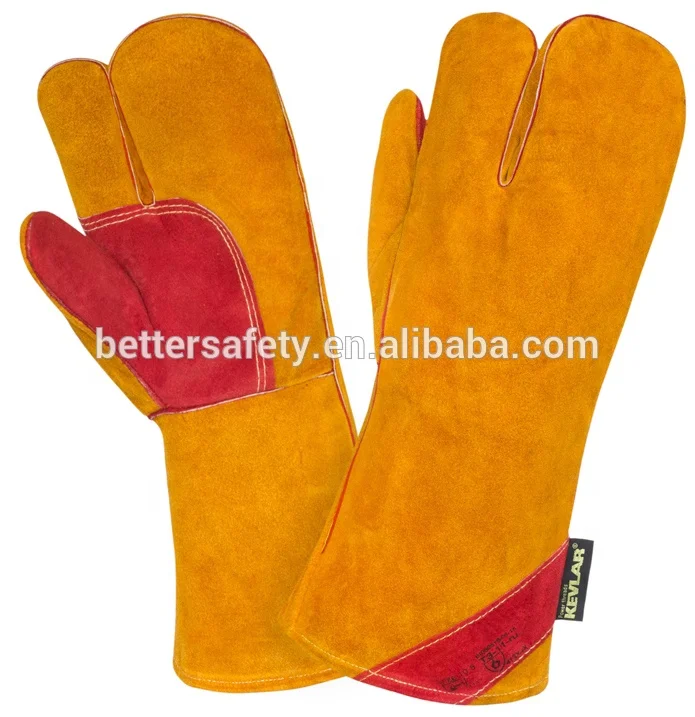 250 degree Celsius Heat Resistant Work Gloves TIG MIG Grain Cow Leather Welding Gloves