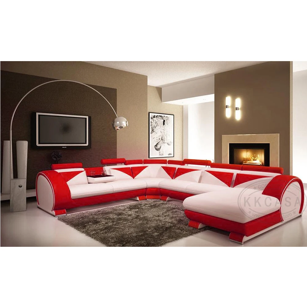 Home Furniture General Use and Living Room Sofa Specific Use modern new design corner leather sofa