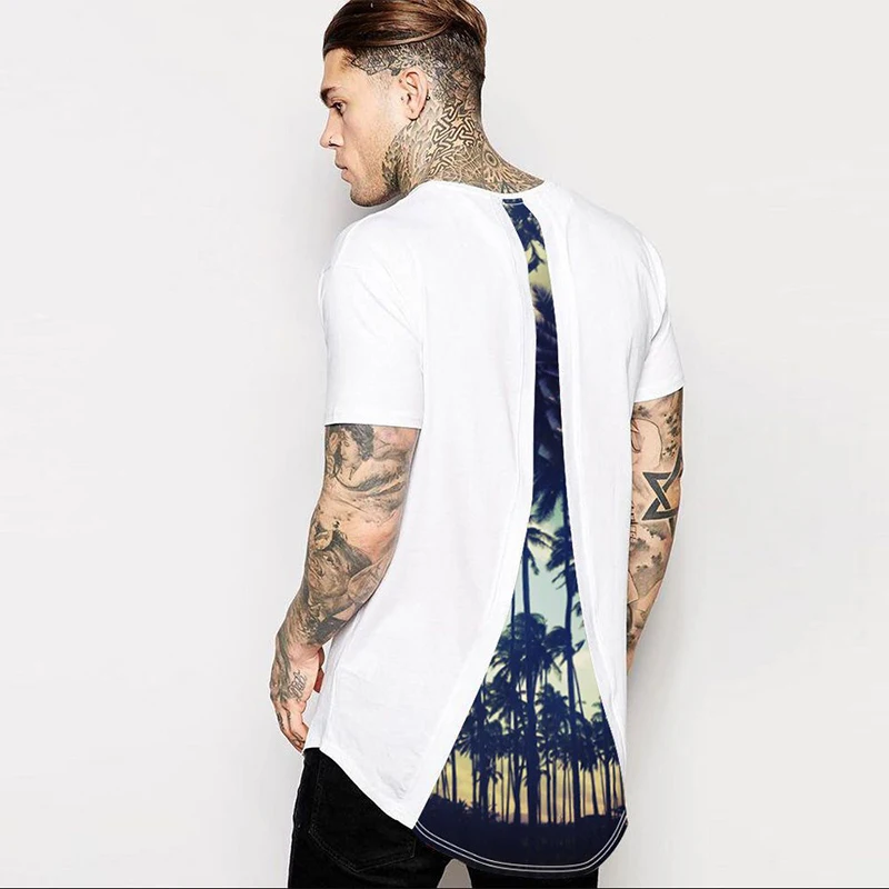 wholesale china men clothing hip hop poly cotton digital printing short sleeves sublimation back panel t-shirt