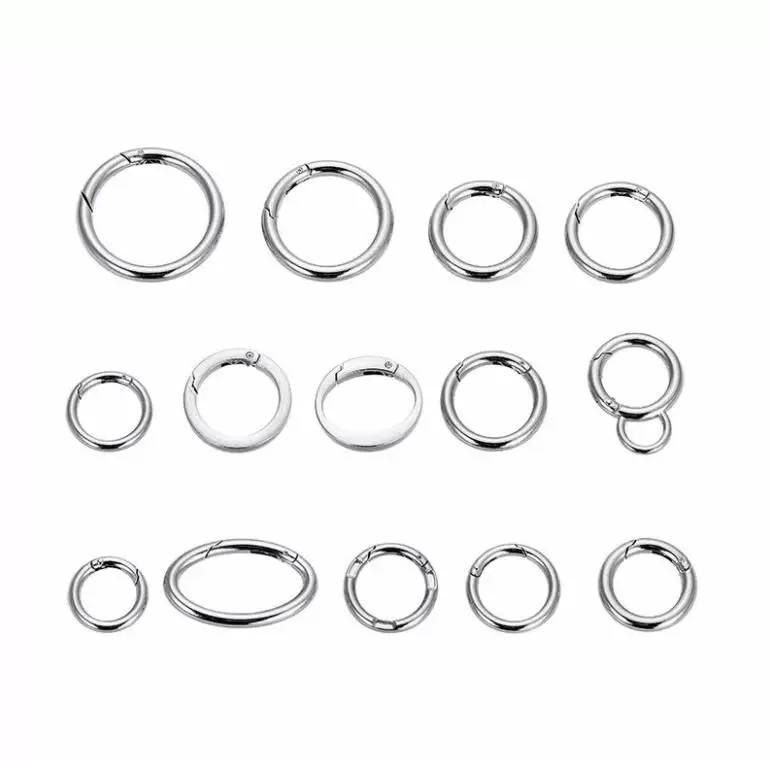 Цинковое литье металлическая пружинная Пряжка Открытое кольцо шар для волос из цинкового сплава ювелирное изделие 20 мм пружинное кольцо круглое кольцо