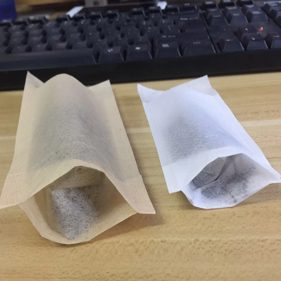 
Wood pulp brown natural teabag filter paper with gusset and tongue, unbleached tea filters 