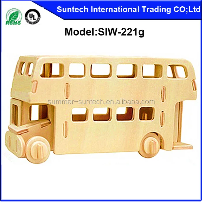 3D wood puzzles car model kids toys handmade wooden jigsaw puzzles crafts for home decor creative wood carving statue