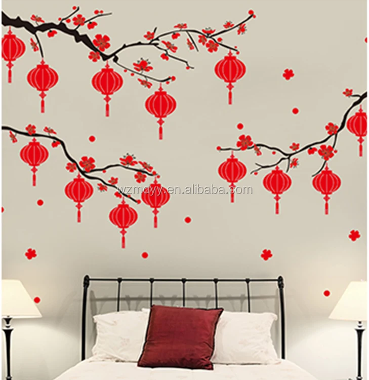 
 Китайские наклейки с Новым годом, цитаты, новогодние наклейки на стену, декоративные наклейки на стену, Китай, оптовая продажа  