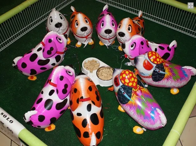 100pcs Hot sale Dalmatians Bulldog Pug Colorful Huagou Shepherd dog walking balloons globos ballons decoration birthday