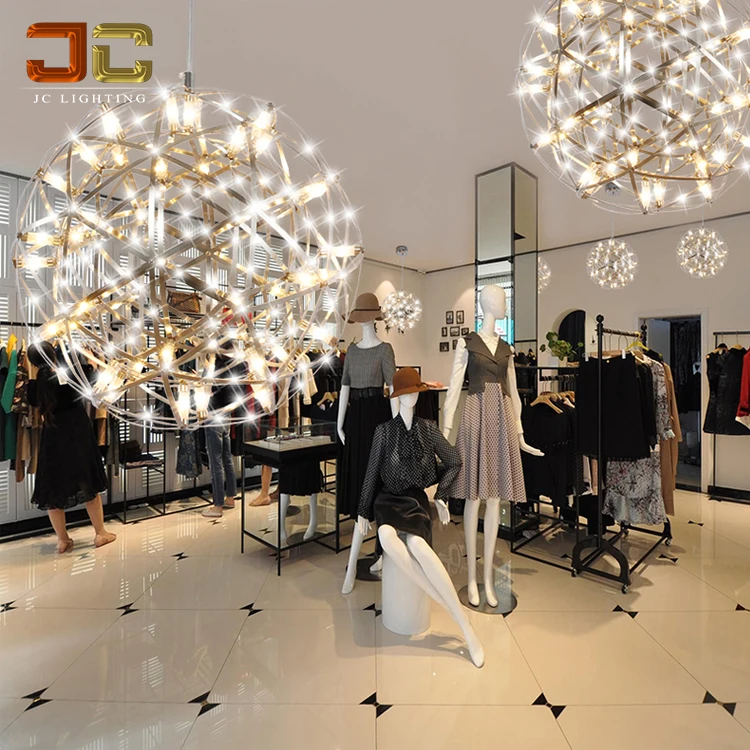 Starry sky round pendant dandelion firework light with gold and silver colors