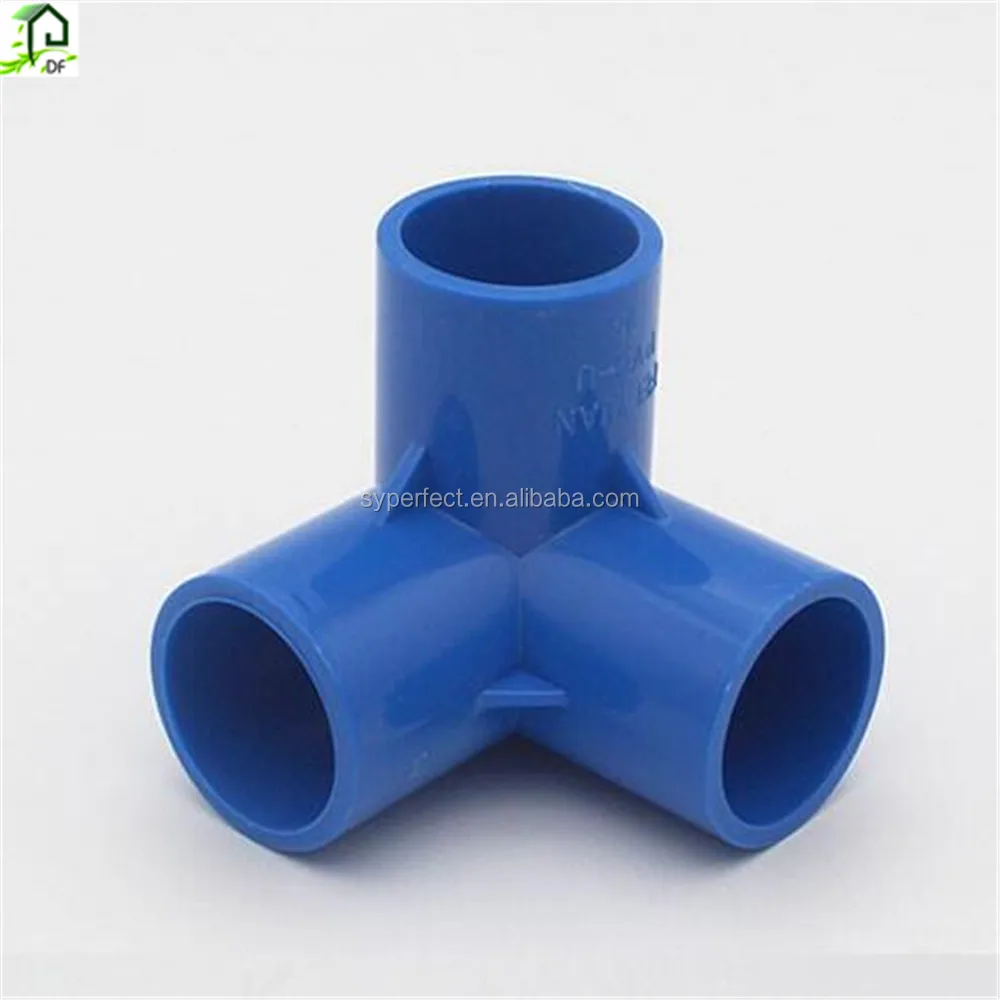 Plastic Injection PVC 3 Way Corner Connectors For Pipe