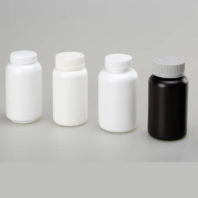 Wholesale Vitamin Pill Container Black 250 ml plastic tablets bottle for capsules