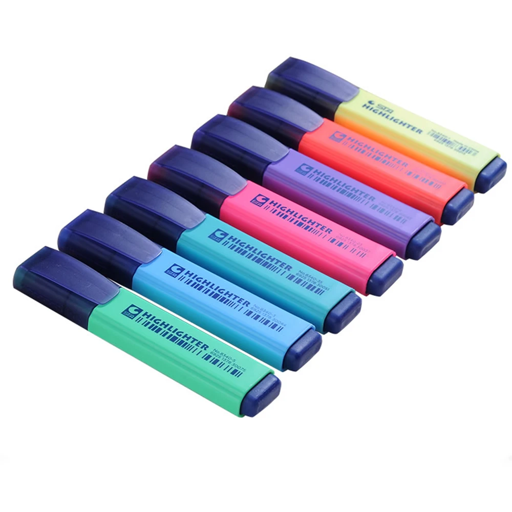  Colored Highlighter pen 8 colors for students offices fluorescent highlighter marker