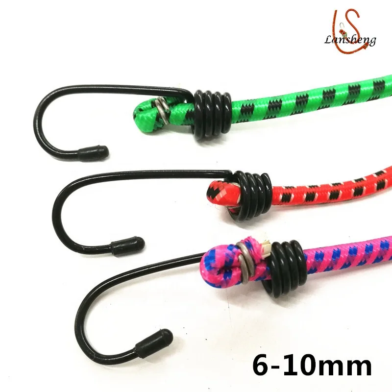 8mm Colorful Cold And Heat Resistant Bungee Cord With Hardened Wire Hook